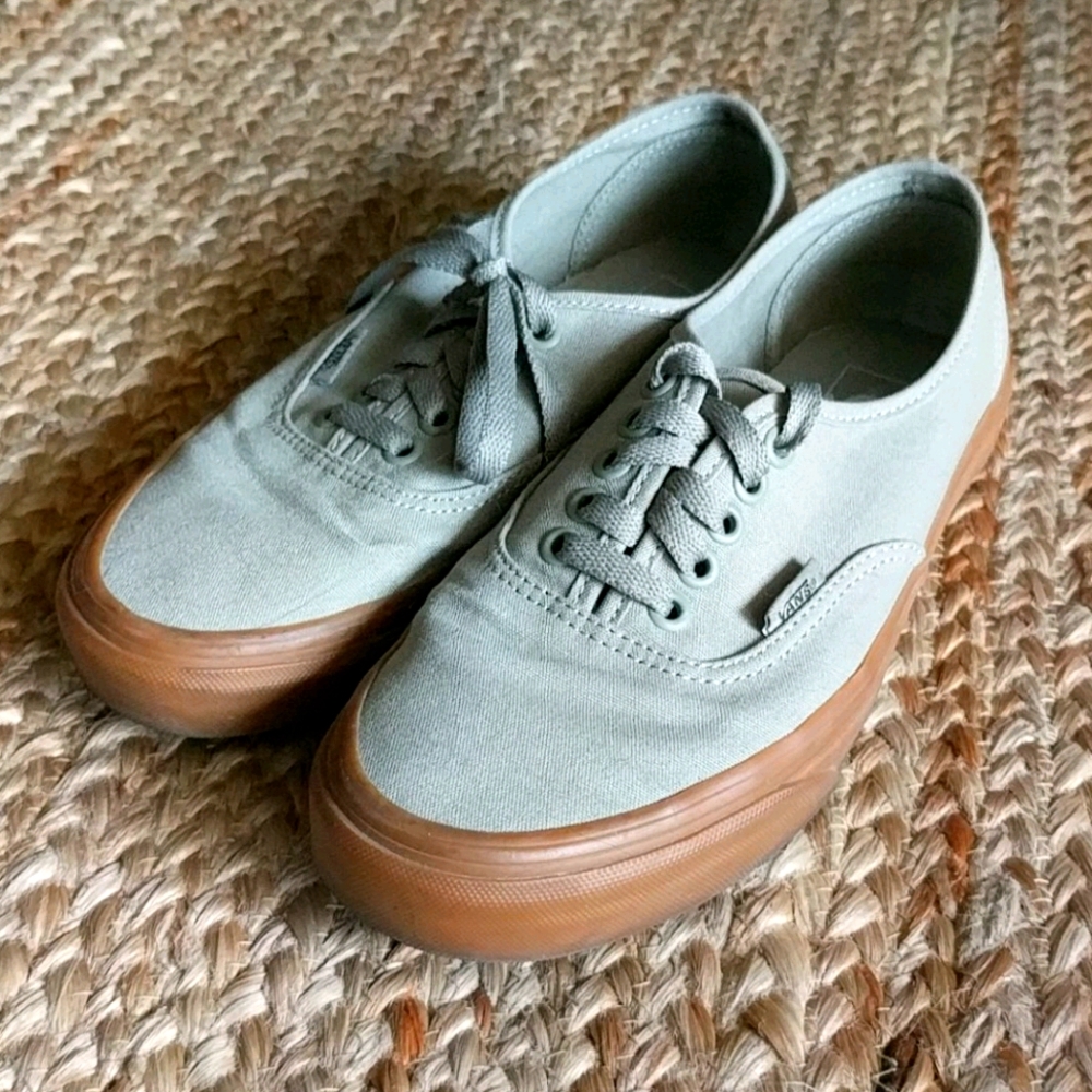 Olive green gum sole Vans